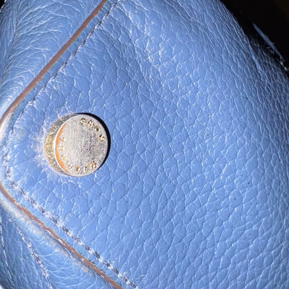 Michael Kors Smythe Large Dome Satchel in Navy pebbled leather. - Picture 7 of 8